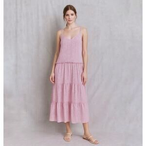 Topshop Pink Floral Tiered Maxi Slipdress size US 8 prairie cottagecore boho NWT